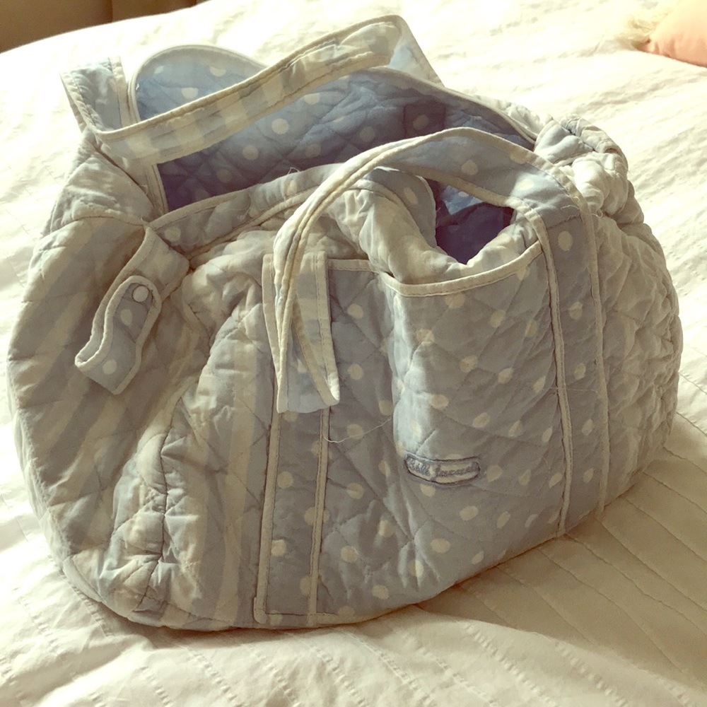 Tote bag Jacadi blue with white polka dots